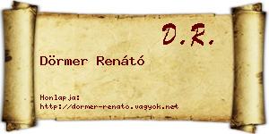 Dörmer Renátó névjegykártya